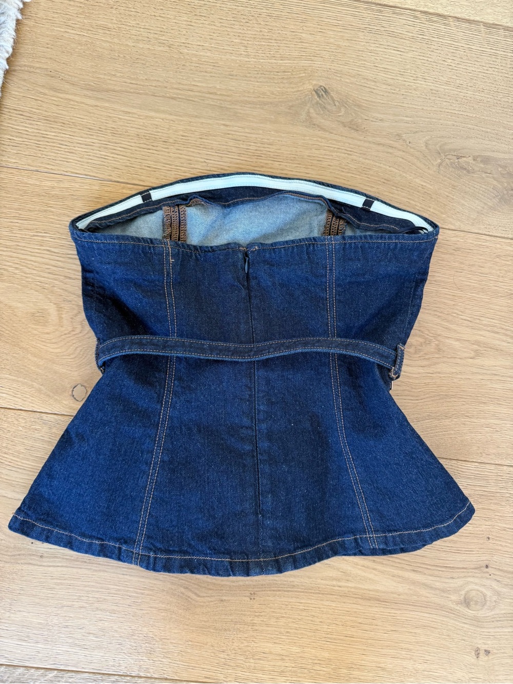 Abercrombie & Fitch Dark Blue Denim Tube Top - Picture 3 of 3
